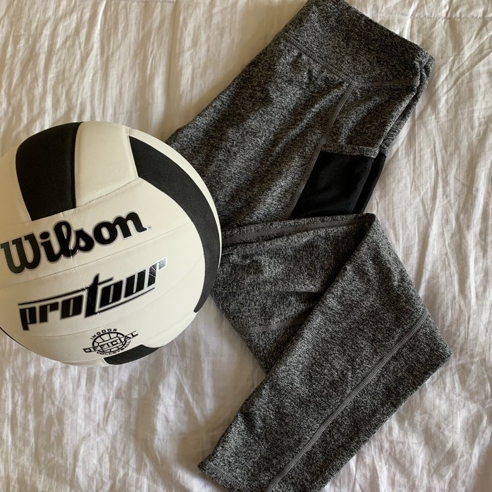 Grey and black Girls Leggings by Zella